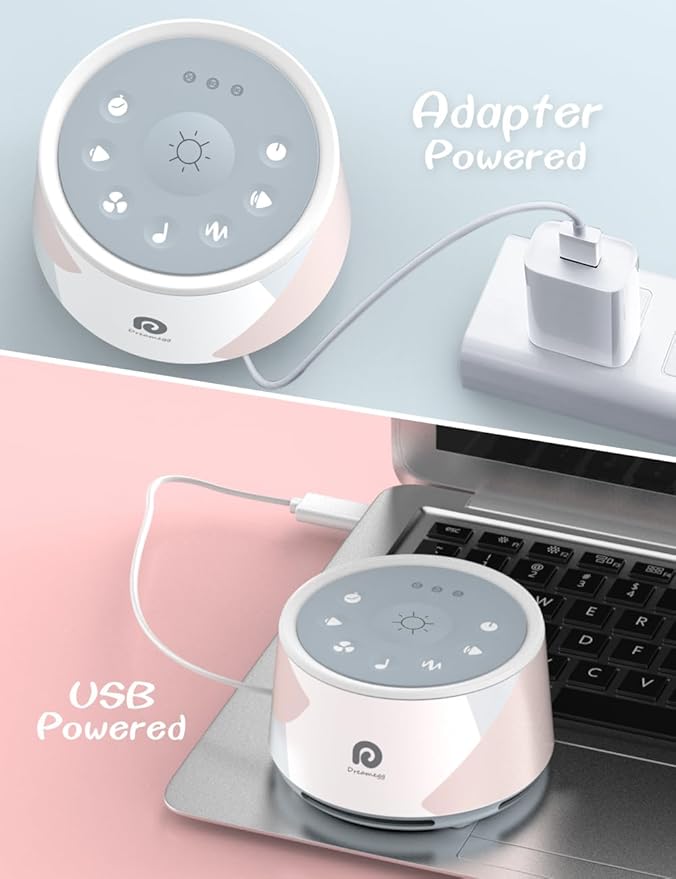Dreamegg D1 Pro White Noise Sound Machine, 3-in-1 Baby Soother Sound Machine Separate Night Light, 29 HiFi Sounds, Noise Machine for Sleeping & Relaxation for Adults Baby Registry Gift (D1 Upgraded)-CubbioJoy