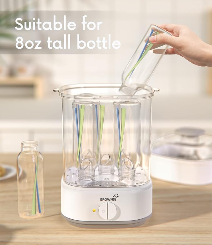 Bottle Sterilizer, Baby Bottle Steam Sterilizer, Electric Baby Bottle Sanitizer with Timer for Baby Bottles, Pacifiers, Pump Parts-CubbioJoy