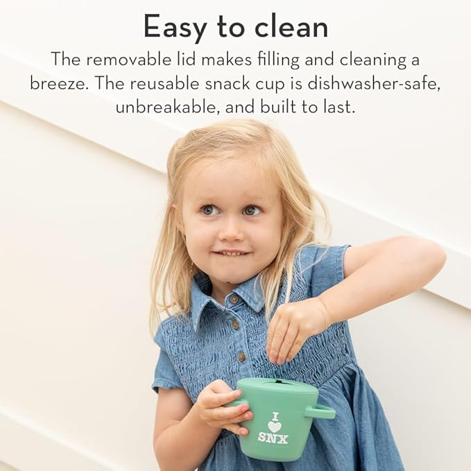 Bella Tunno Snack Cups for Toddlers, Silicone Spill Proof Food Container with Lid, Babies & Kids 6-12 Months, Snaccidents-CubbioJoy