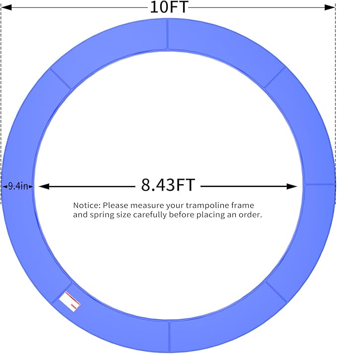16FT/15FT/14FT/12FT/10FT Trampoline Safety Pad Replacement, Round Trampoline Spring Protection Cover, Fits 16FT/15FT/14FT/12FT/10FT Frames, Water-Resistant Trampoline Accessories-CubbioJoy