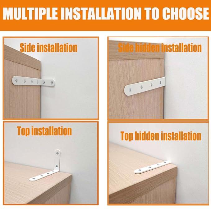 Anti Tip Furniture Anchors for Baby Pet Proofing,Furniture Wall Anchor Furniture Dresser Bookshelf Falling Prevention Device for Children (White)-CubbioJoy