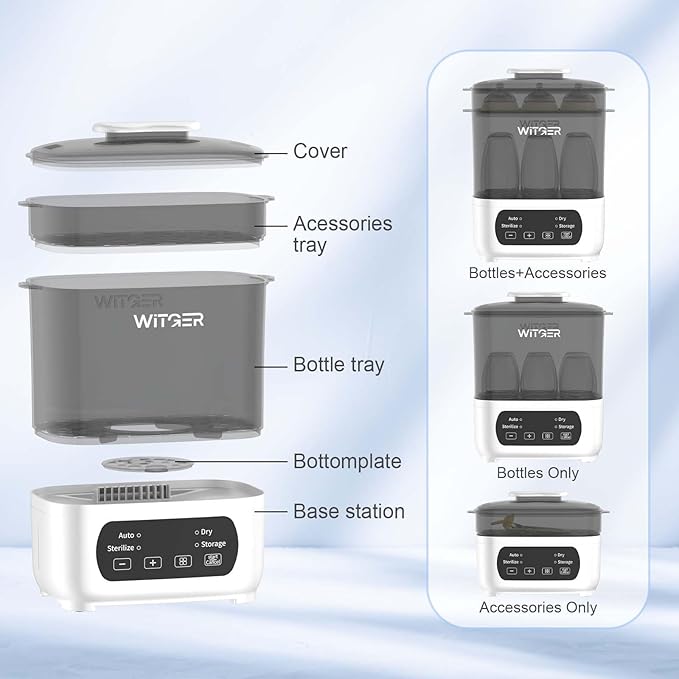 Baby Bottle Sterilizer and Dryer, Electric Steam Sterilizer for Baby Bottles, Pacifiers, and More, with Digital Controls.-CubbioJoy