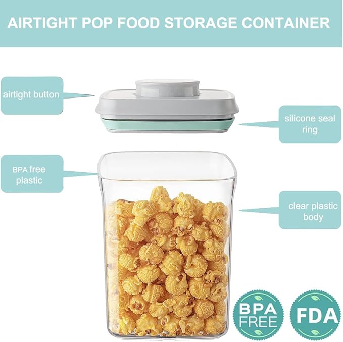 Airtight Food Storage Container - 0.32qt / 320ml Mini Square Pop Containers With Lids, Bpa Free Stackable Container Snacks Candy Salt Herbs Spices-CubbioJoy