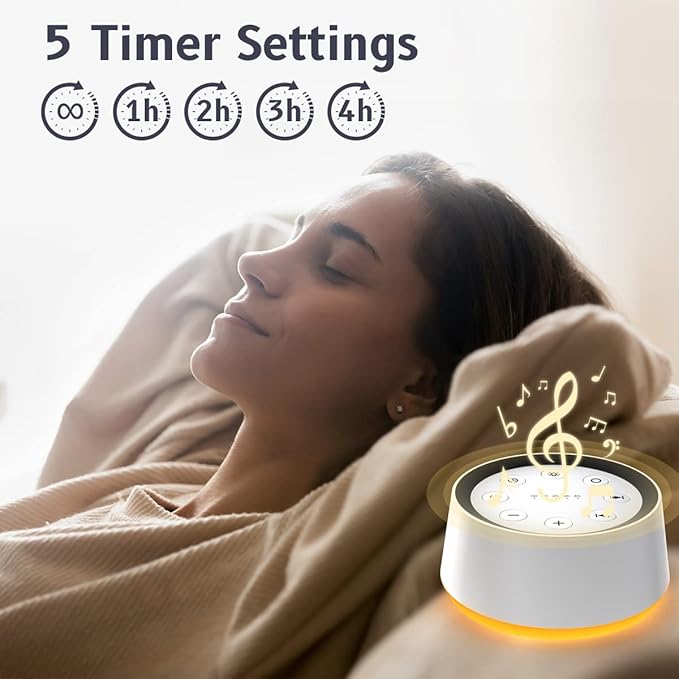 Brown Noise Sound Machine with 30 Soothing Sounds 12 Colors Night Light White Noise Machine for Adults Baby Kids Sleep Machines Memory Function 36 Volume Levels 5 Timers for Home Office Travel-CubbioJoy