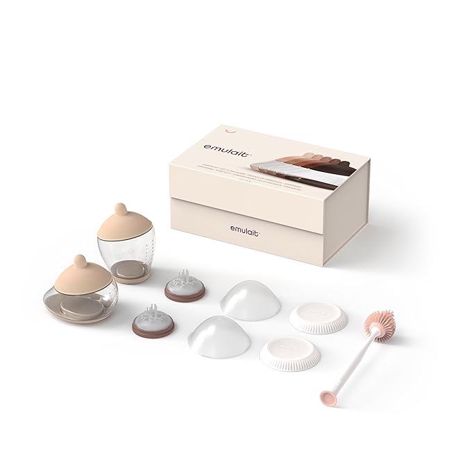 Baby Bottle Starter Kit Includes 2 Bottles 2 Nipples 2 Caps 2 Lids 2 Responsive Flow Valves, Cleaning Brush - Fair - Shape 2-RFV-CubbioJoy