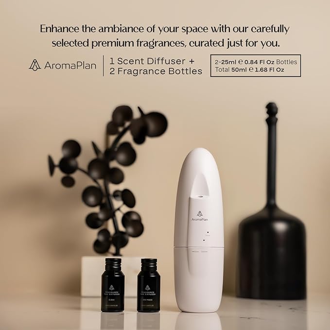 AromaPlan Authentic 2025 Upgraded Plug in Waterless Diffuser (2 Fragrances Included) -Cold Air & Nanotechnology Diffusers for Home & Office- Silent Wall Diffuser Plug in (1 Device +2 Scents)-CubbioJoy