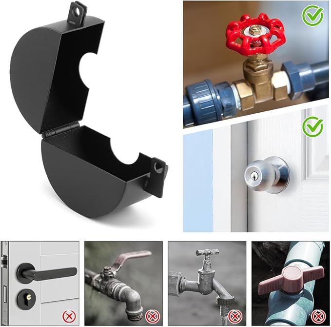 Door Knob Lockout Device with Padlock, Child Proof Door Knob Covers, Prevents Turning of Doorknob and Access to Keyhole, Doors Handle Locks, Covering Faucets/Valves(Color:B)-CubbioJoy