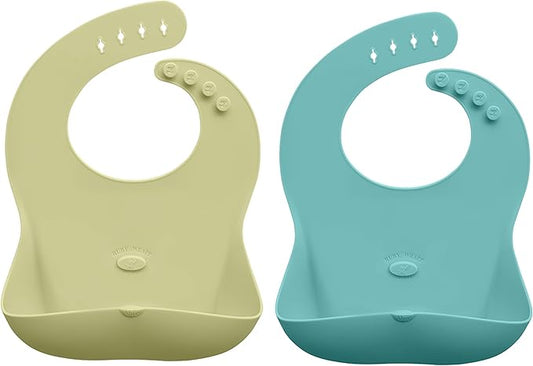 Abiie Ruby Wrapp Silicone Bibs for Babies with Front Pocket - Waterproof Bib - Stain Resistant - Silicone Toddler Bibs-CubbioJoy