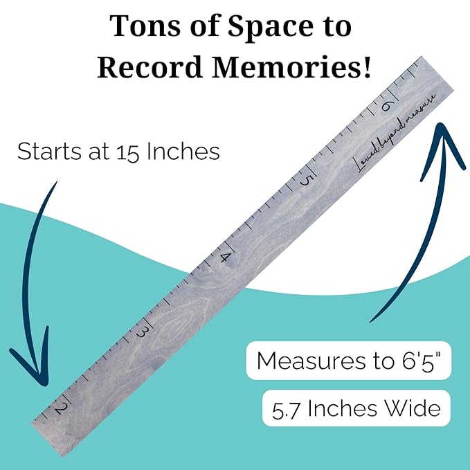 Boho Growth Chart for Wall - Height Board Growth Chart Wooden Growth Chart for Wall Kids Measuring Chart for Wall Height Chart Growth Chart for Kids (Loved Beyond Measure, Gray)-CubbioJoy