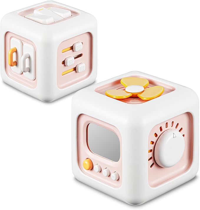 Busy Cube Toys for 1 Year Old Girl Gifts, Montessori for Baby Girl, Travel Sensory Toys for Toddlers 1-3, Learning Fine Motor Skills| 1st Birthday Girl Gifts 12 Months +-CubbioJoy