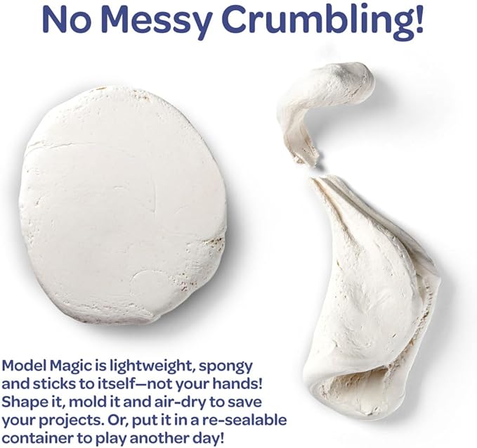 Crayola Model Magic - White (75ct), 1oz Modeling Clay Alternative, Molding Air Dry Clay for Kids, Bulk Art Supplies, Must Have Teacher Classroom Essentials-CubbioJoy