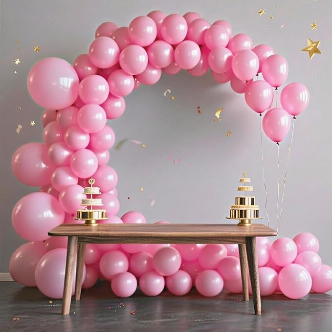 140pcs Pink Round Balloons Different Sizes 18 12 10 5 Inch Latex Balloons for Arch Decoration Party Balloon Kit for Graduation Birthday Party Wedding Balloon Baby Shower Decoration-CubbioJoy