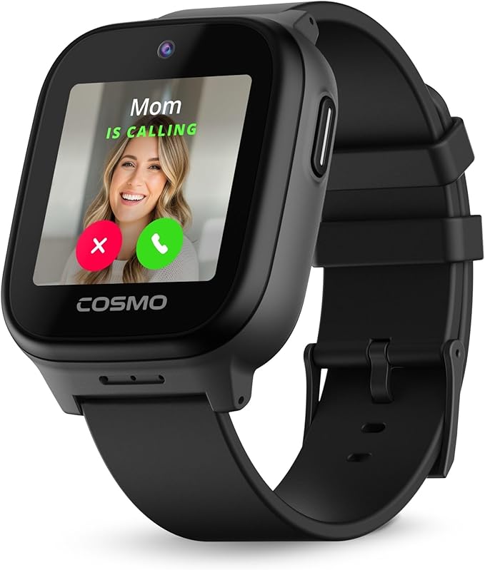 JrTrack 5 Kids Smart Watch by Cosmo | Best Kid-Safe Phone Watch | Precision Real-Time GPS Tracking | Call, Text, Activity, School Settings | Spotify Music | Parental Controls | SOS & Safety Alerts-CubbioJoy