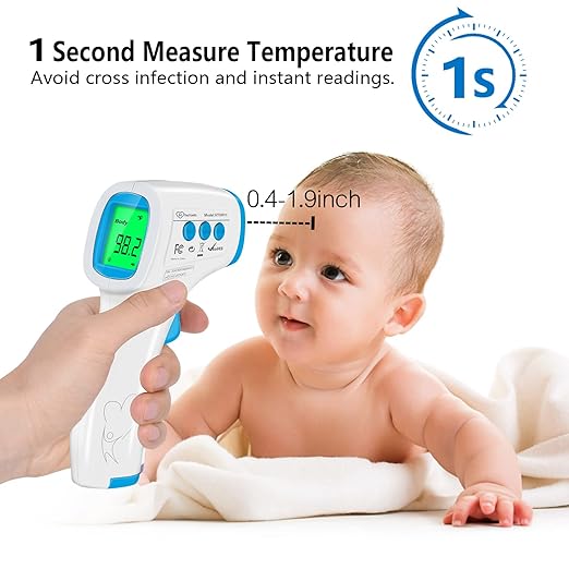 Digital Thermometer for Adults and Kids, No Touch Forehead Thermometer for Baby, 2 in 1 Body Surface Mode Infrared Thermometer with Fever Alarm and Instant Accuracy Readings-CubbioJoy