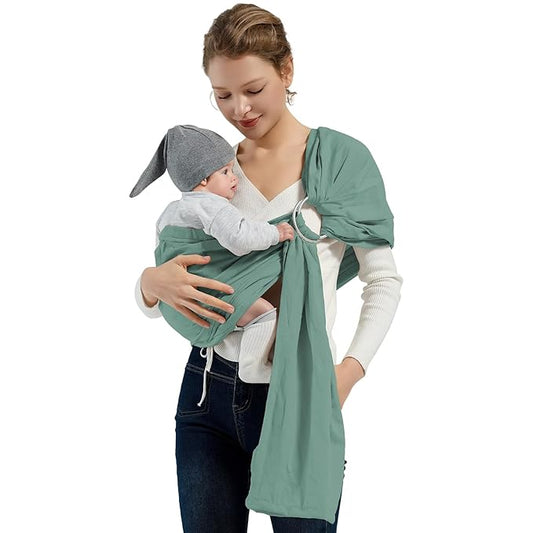 Baby Wrap Ring Sling 7-35 lbs, Baby Sling Carrier for Newborn, Toddler, Infant Holder, Lightweight Baby Carrier Wraps, Green-CubbioJoy