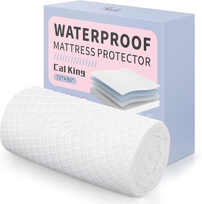 California King Size Waterproof Mattress Protector Fitted Mattress Pad Cover with Deep Pocket Up to 18''-CubbioJoy