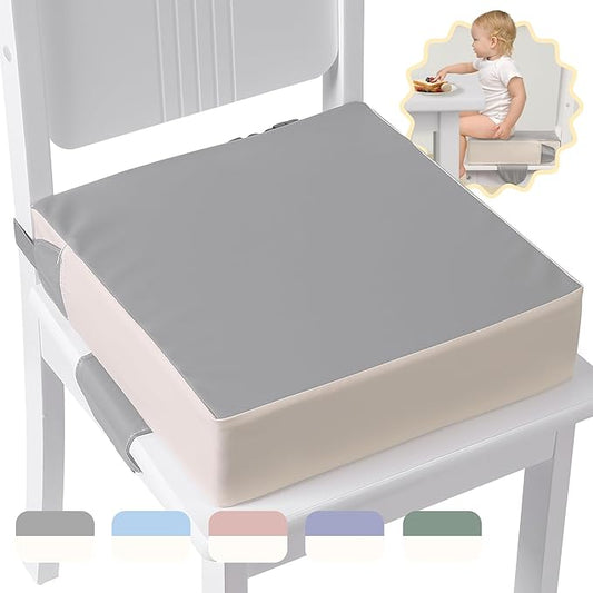 Booster Seat for Kitchen Chair with Adjustable Straps, Toddler Booster Seats for Dining Table Portable for Travel Camping Eating, Booster Cushion for Table for Baby Child Infant Kid Boy Girl-CubbioJoy