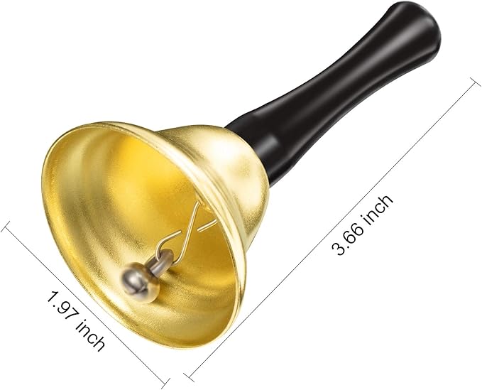 Boao 12 Pieces Metal Hand Bells Music Service Hand Bells Musical Instruments Percussion for Christmas Party Supplies(Gold)-CubbioJoy
