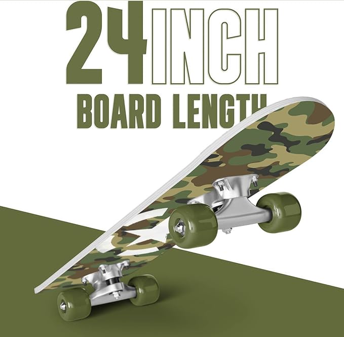 24 inch Rude Boyz Mini Cruiser Skateboard - Aluminium Trucks - Kids Skateboard Ages 5-8 Beginner - Skateboards for Kids-CubbioJoy