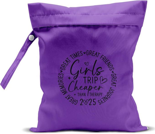 Girls Trip Gifts Wet Dry Bag, Beach Bag Wet Bag Favors, for Swimsuit Toiletry Travel Essentials For Women Aloha Bags, Beach Travel Gym Laundry bags for Dirty Diaper Swimsuit Gifts (Purple)-CubbioJoy