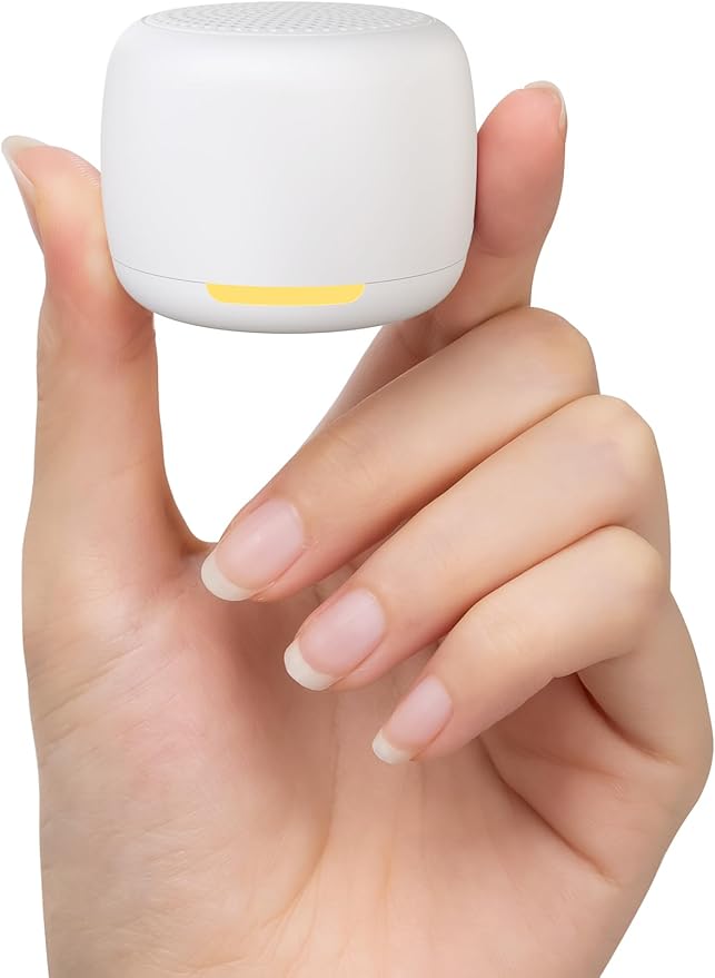 Babelio White Noise Sound Machine, Night Light, Mini and Portable, 15 Non-looping Sounds, Timer, Memory Function, for Adults Baby, Travel, White-CubbioJoy