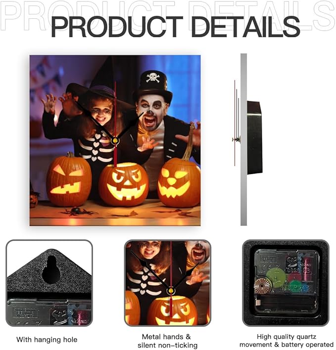 Custom Clocks for Walls Personalized Picture Hanging Time Clocks Silent Non Ticking Round Decoration for Kitchen Wedding Friend Family Lover-CubbioJoy