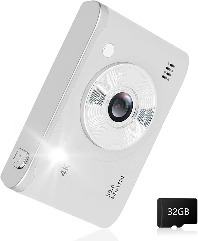 Digital Camera FHD 1080P Video & 8X Digital Zoom - Compact Point and Shoot Digital Camera with 2.4" Screen, 800mAh Rechargeable Battery - Portable Small Camera for Kids Teens Girls Boys(Silver)-CubbioJoy
