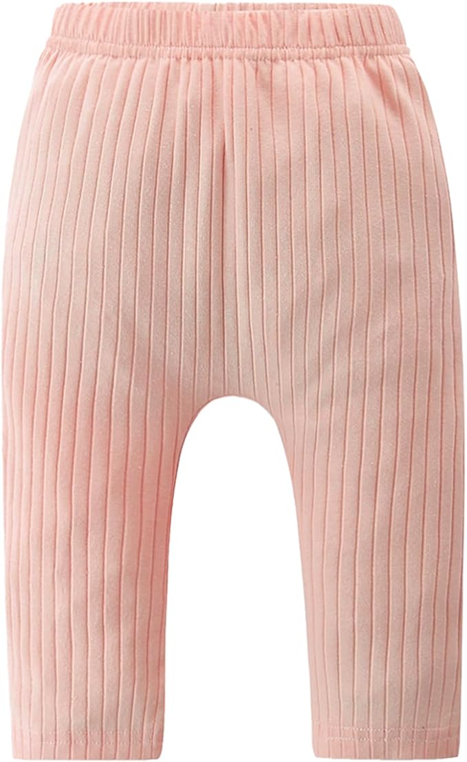 Baby and Toddler Girl's 5 Pack Cotton Ribbed Pull On Pants Leggings 0-4 Years-CubbioJoy