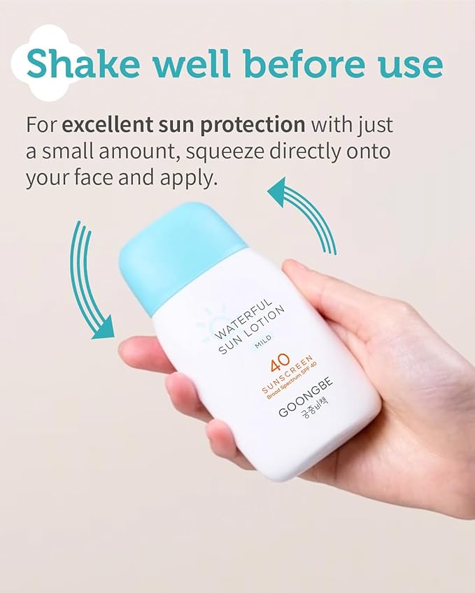 Baby Kids Waterful Sun Lotion SPF 40 & Mild Soothing Gel - Zinc Oxide Mineral Sunscreen & After Sun Relief - Korean Skincare for Sensitive Skin - Vegan Hypoallergenic, 2.82oz & 5.07oz-CubbioJoy