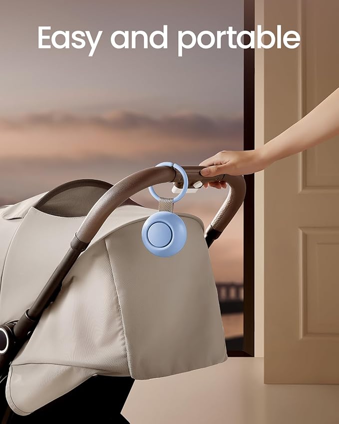 2025 Mom's Choice Awards, Portable Sound Machine for Baby Adult, AI Cry Detection, 18 Soothing Sound, Bluetooth Rechargeable White Noise Machine for Home Office Travel, Nursery Light, Blue-CubbioJoy