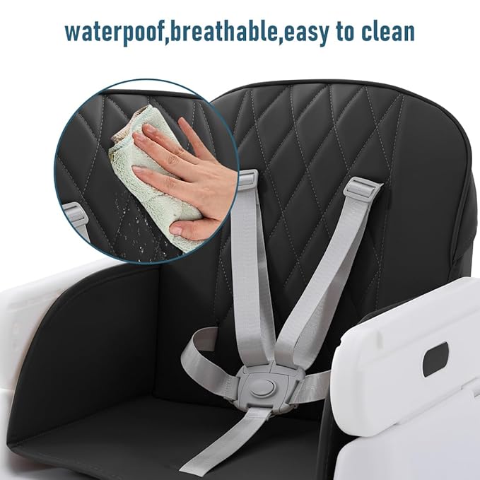 3 in 1 Baby High Chair,Adjustable Convertible Baby High Chairs for Babies and Toddlers,Black-CubbioJoy