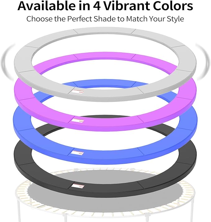 16FT/15FT/14FT/12FT/10FT Trampoline Safety Pad Replacement, Round Trampoline Spring Protection Cover, Fits 16FT/15FT/14FT/12FT/10FT Frames, Water-Resistant Trampoline Accessories-CubbioJoy