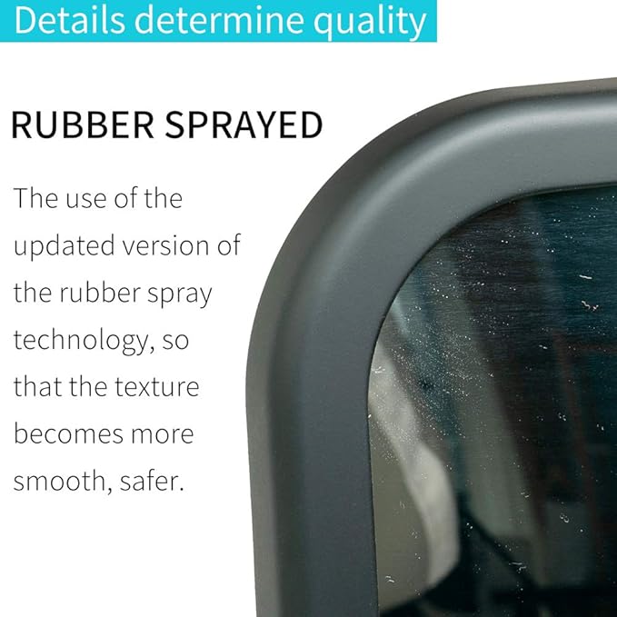 Baby Car Mirror Most Stable Backseat Mirror with Premium Matte Finish,Ultra High Definition PMMA Material, Secure and Shatterproof,Black-CubbioJoy