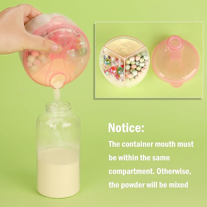 Accmor Baby Formula Dispenser On The Go, Formula Container to Go, Non-Spill Rotating Three-Compartment Formula Dispenser and Snack Storage Container for Infant Toddler Traveling-CubbioJoy
