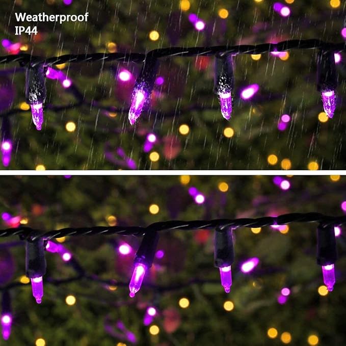 Brizled Purple Halloween Lights, 33ft 100 LED Halloween Lights Outdoor, Connectable Purple String Light 120V UL Certified Christmas Tree Light, Indoor Xmas Light for Xmas Tree Party Home Decorations-CubbioJoy