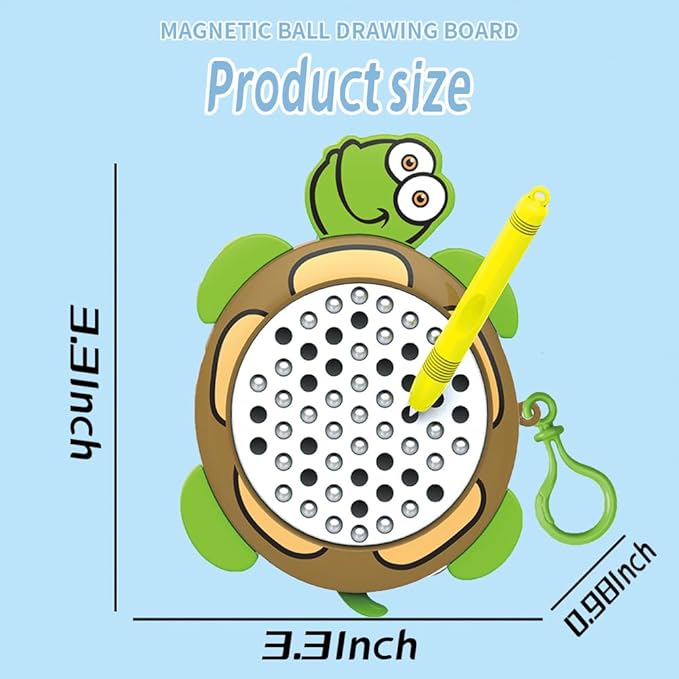 1PCSTurtle Magnetic Drawing Board for Kids & Toddlers with Beads and Magnet Stylus Pen - Magnetic Travel Toy for Airplane & Car Ride Activities for Kids-CubbioJoy