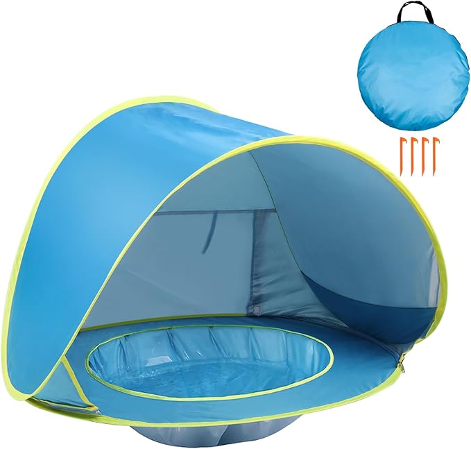 Baby Beach Tent Pop Up Beach Tent Baby Tent for Beach, Portable Shade Pool UV Protection Sun Shelter for Infant-CubbioJoy