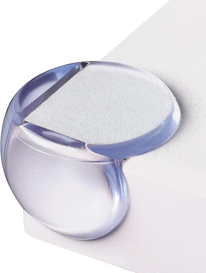 Corner Protector for Baby: Baby Proofing Safety Corner Clear Furniture Tablet Corner Protection| Protectors Guards, Baby Proof Bumper & Cushion to Cover Sharp Furniture & Table Edges (24 Count Round)-CubbioJoy