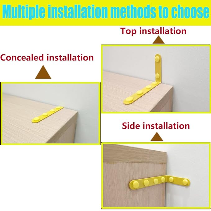 Anti Tip Furniture Anchors for Baby Pet Proofing,Furniture Wall Anchor Furniture Dresser Bookshelf Falling Prevention Device for Children (Yellow)-CubbioJoy