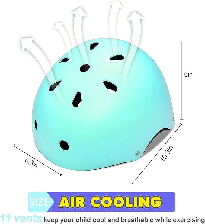 Adjustable Kids Helmet with Knee Pad, Elbow Pads & Wrist Guards - Toddler Bike Helmets for Ages 3-5, 5-8, 8-14 Years - Perfect for Skating, Biking, Cycling, and Skateboard - for Boys and Girls-CubbioJoy