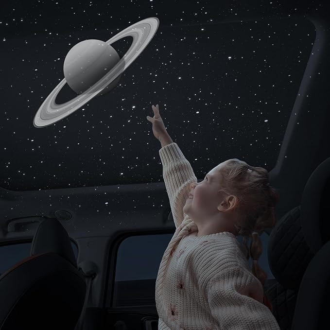 Car Star Projector with Air Freshener, Ceiling Ambient Light with 6 Scents, Auto On/Off, Vent Clip Accent Light with Diffuser(Saturn)-CubbioJoy