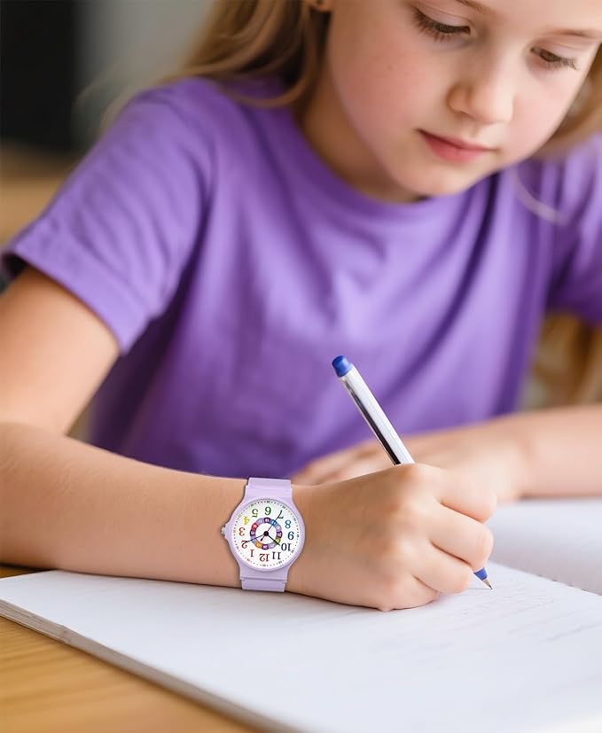 Kids Analog Watch Boys Girls, 30M Waterproof, Sports Watch for Boys, Easy to Read Children's Thin Dial Wrist Watches with Soft Band, for Ages 5-15 Kids Great Birthday Gifts Christmas Day-CubbioJoy
