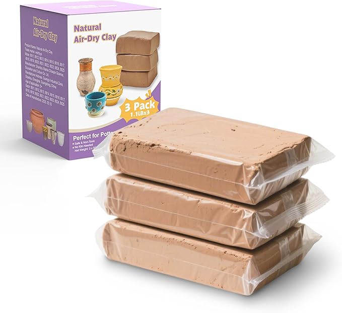 Air Dry Clay for Kids - Natural Modeling Pottery Clay for Wheel, 3.3lbs Kids Arts & Crafts Supplies-CubbioJoy