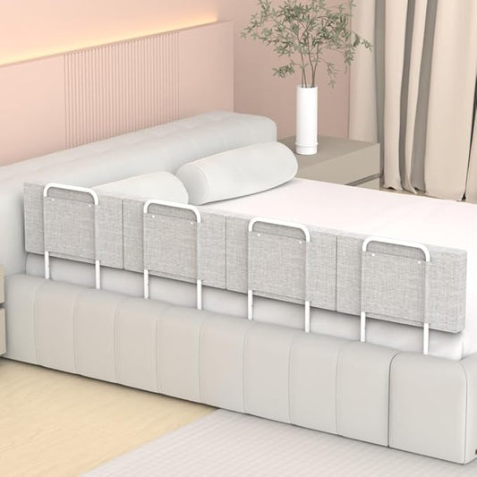 Bed Rail, Bed Rail for Toddlers, Kid, Adult, 78.7" Bed Side Rails for Full, Queen, King, Twin, Bunk, Dorm Beds to Prevent Falls, Bed Rails Can be Flexibly Combined, Easy Installation (Gray, 4 Packs)-CubbioJoy