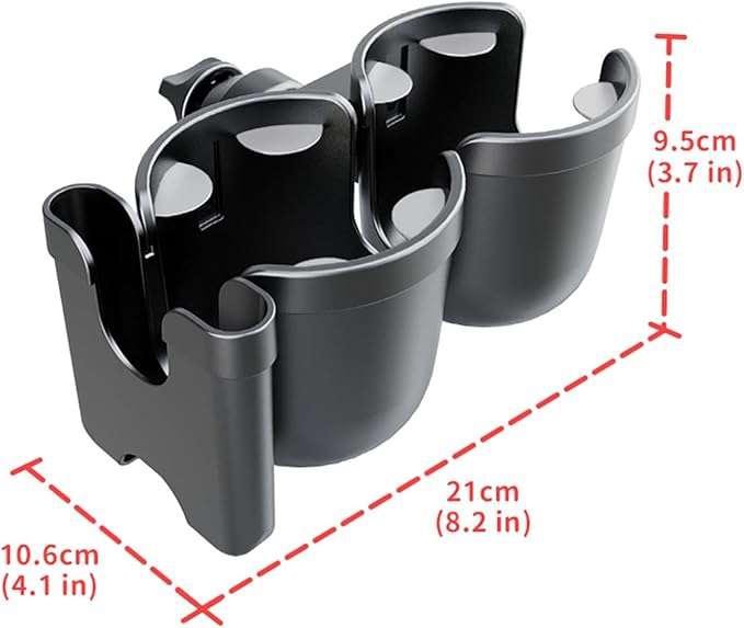 Baby Stroller Cup Holder with Phone Holder, 3-in-1 Bottle Holder, 360 Removable Degrees Rotation Drink Holder for Wheelchair, Stroller, Bike, Walker, Scooter, Bicycle, Uppababy, Nuna, Bugaboo, Doona.-CubbioJoy