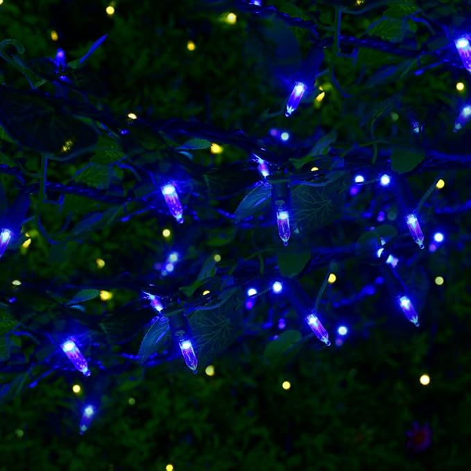 Brizled Blue Christmas Lights, 33ft 100 LED Christmas String Lights, 120V UL Certified Plug-in Xmas Tree Light Connectable Mini Xmas Light Waterproof for Home Party Wedding Indoor Outdoor Decorations-CubbioJoy