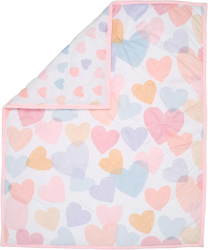 Bedtime Originals Rainbow Hearts Pink/Purple 3-Piece Baby Crib Bedding Set-CubbioJoy