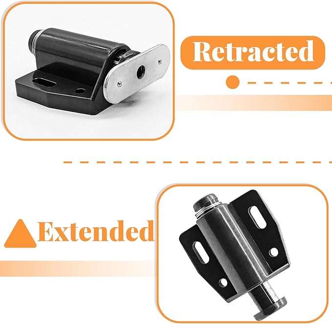2 Pack Cabinet Magnetic Touch Latch, Push to Open Catches Magnet Push Release Latches Hardware for Kitchen Cabinet Drawer Cupboard Closet Door (Black)-CubbioJoy
