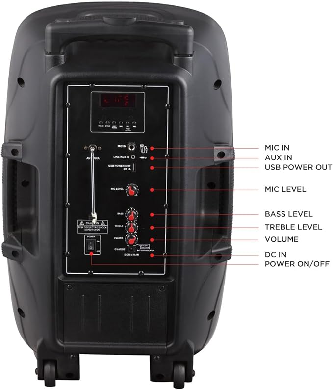 Altec Lansing SoundRover 75 Wireless Speaker 75W Bluetooth Speaker with a Long Lasting 10 Hour Battery, 50 Foot Range, Multi LED Party Modes, True Wireless Pairing, Bonus Microphone-CubbioJoy