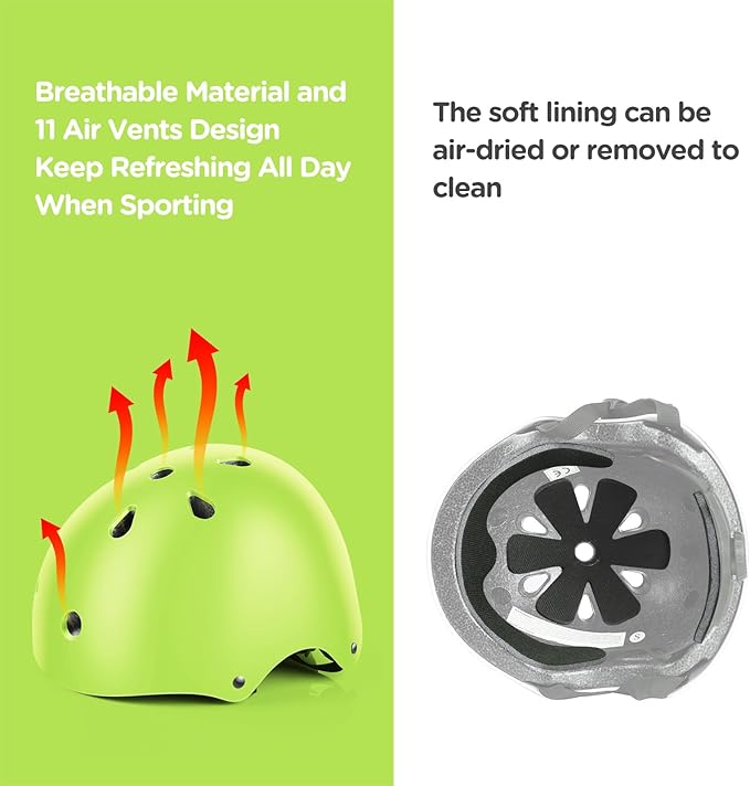 DaCool Kids Bike Helmet Set Skateboard Knee Pads - Kids Helmet Elbow Pads Wrist Guards Adjustable for 3~10yrs Girl Boy Kids Protective Gear Set for Sport Cycling Bike Roller Skating Scooter-CubbioJoy